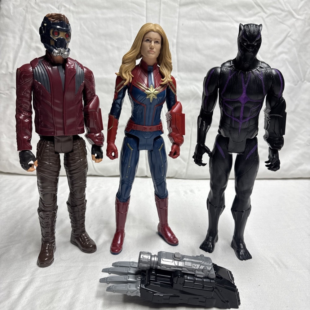 Black Panther, Captain Marvel, Iron Man 12 in, Marvel Action Figures 1 voice box
